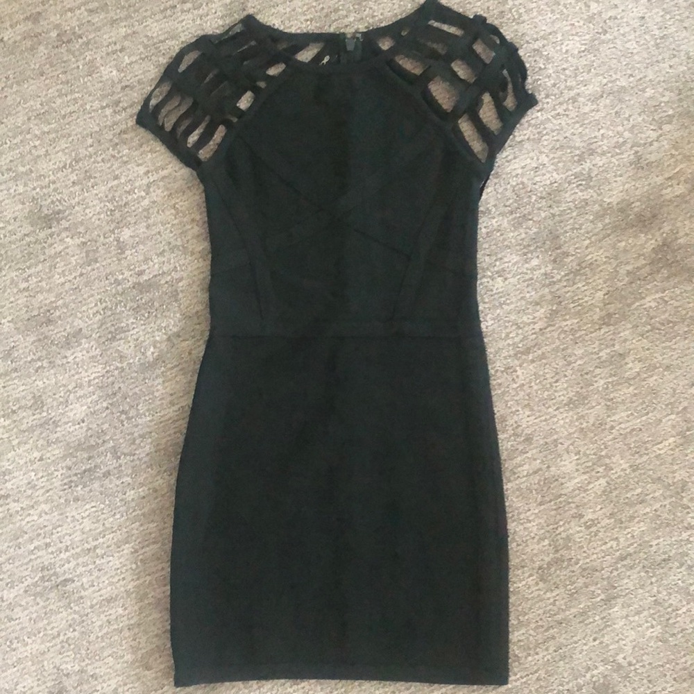 Dark Green bebe Bodycon Dress